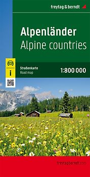 freytag & berndt Straßenkarte Alpenländer, Österreich - Deutschland - Schweiz - Frankreich - Italien - Slowenien 1:800.000