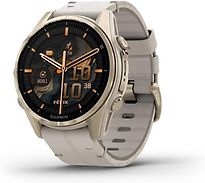 Image of Garmin Fenix 8 43 mm goud titanium met mistig grijs polsband [wifi, Sapphire Edition] (Refurbished)