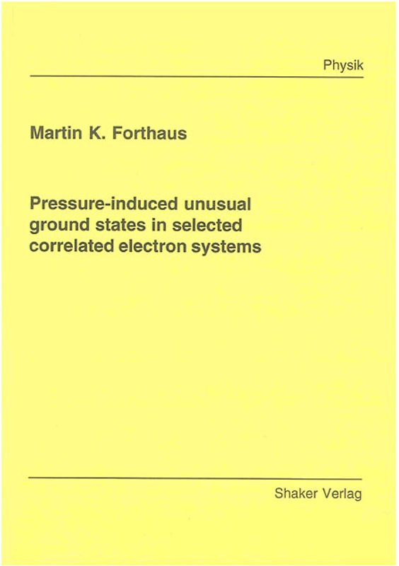 Pressure-induced unusual ground states in selected correlated electron systems