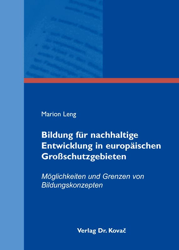 Bildung für nachhaltige Entwicklung in europäischen Großschutzgebieten