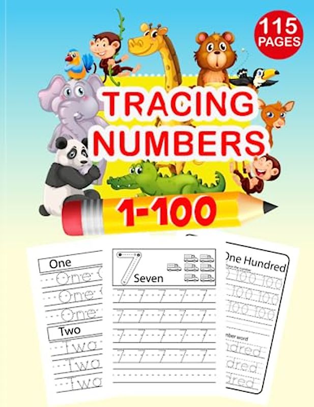 Tracing Numbers 1-100: Number Tracing Workbook 1-100 for Preschoolers & Kindergarten Ages 3-5