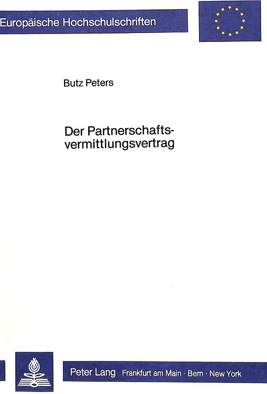 Der Partnerschaftsvermittlungsvertrag