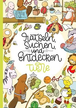 Rätseln, Suchen und Entdecken: Erlebe mit 40 liebevoll und detailliert gestalteten Tier-Illustrationen viele spannende Aufgaben und Rätsel.