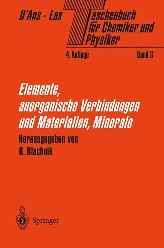Taschenbuch für Chemiker und Physiker Vols. 1-3 / Taschenbuch für Chemiker und Physiker