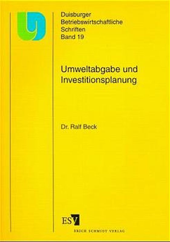 Umweltabgabe und Investitionsplanung