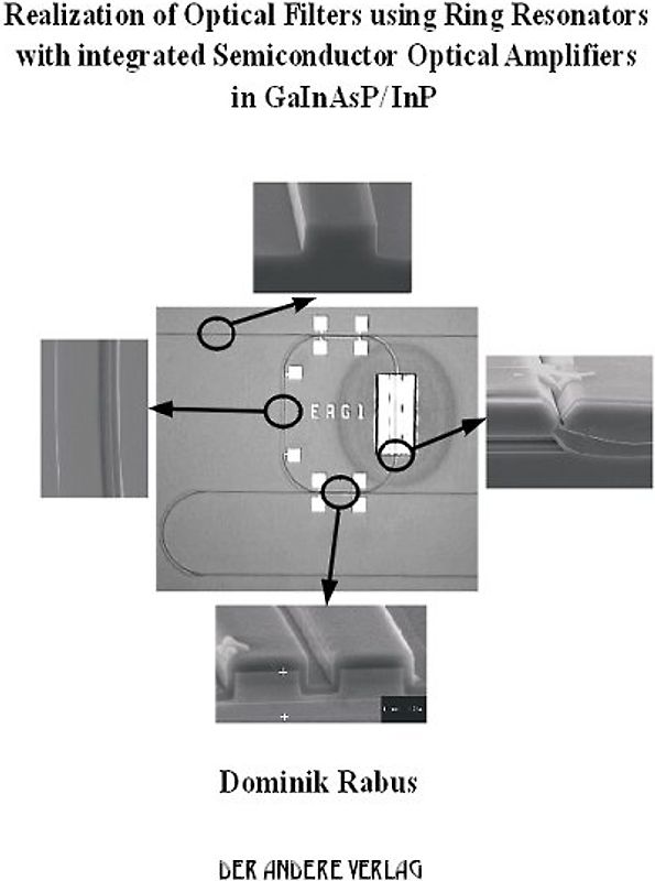 Realization of Optical Filters using Ring Resonators with integrated Semiconductor Optical Amplifiers in GaInAsP/InP