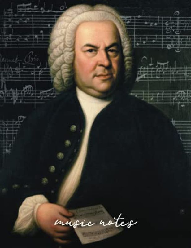 Music Notes: Blank Sheet Music Notebook - Johann Sebastian Bach - 12 Staves - 8.5 x 11 Inches - 100 Pages