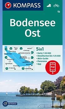 KOMPASS Wanderkarte 1b Bodensee Ost 1:50.000