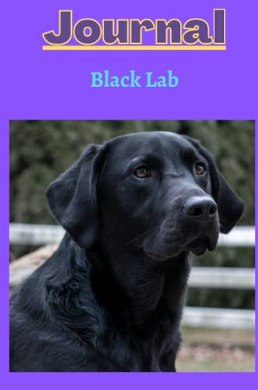 Black lab dog Journal series 1 with a purple background