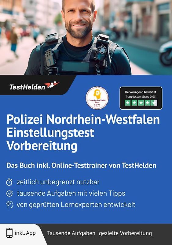 Polizei Nordrhein-Westfalen Einstellungstest Vorbereitung: Das Buch inkl. Online-Testtrainer von TestHelden |