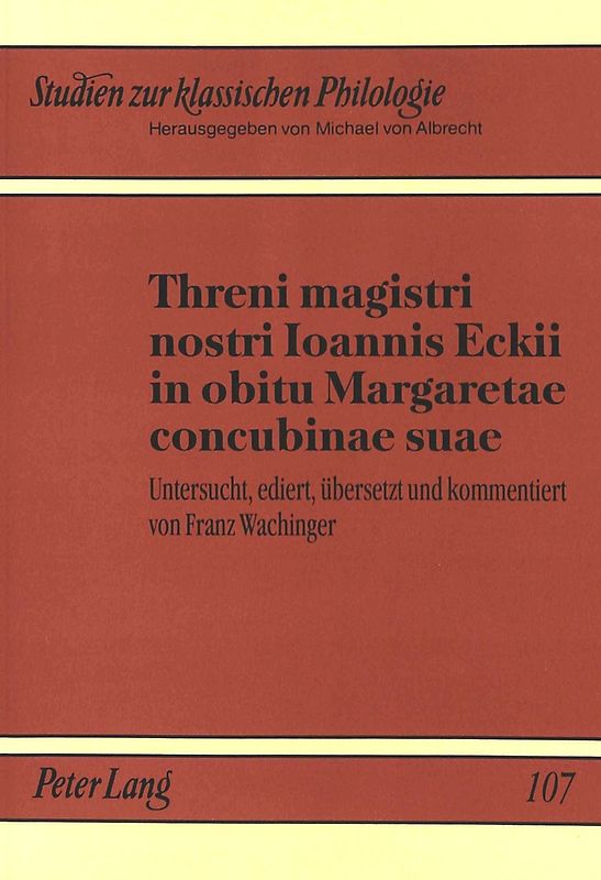 Threni magistri nostri Ioannis Eckii in obitu Margaretae concubinae suae