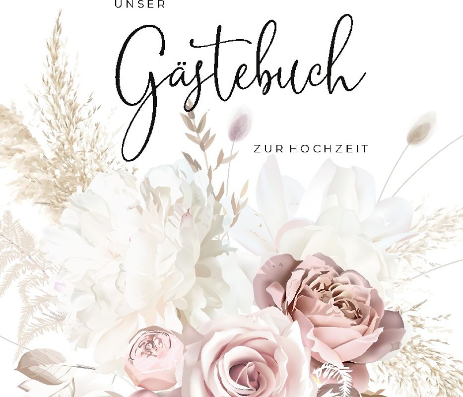 Gästebuch zur Hochzeit romantische Boho-Rosen
