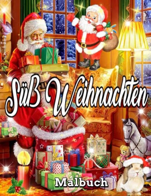 Süß Weihnachten Malbuch: Weihnachten Großdruck-Malbuch für Erwachsene, schönes Design mit fröhlichen Weihnachten, Schneemännern und mehr, süße und ... perfektes Geschenk, Stress abbauen und ents