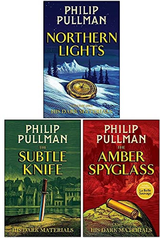 His Dark Materials Trilogy 3 Books Collection Set by Philip Pullman (Northern Lights, The Subtle Knife, The Amber Spyglas)