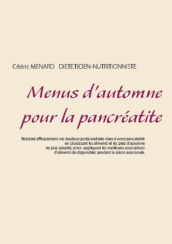 Menus d'automne pour la pancréatite