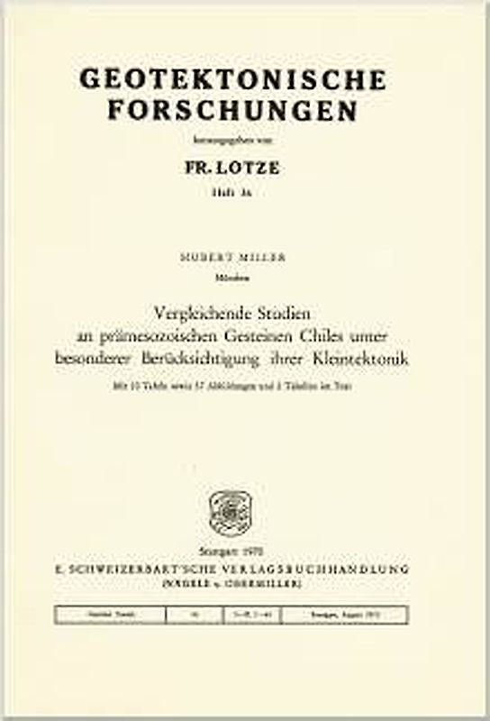 Vergleichende Studien an Prämesozoischen Gesteinen Chiles unter besonderer Berücksichtigung Ihrer Kleintektonik