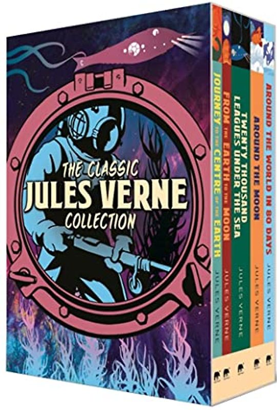 The Classic Jules Verne Collection 5 Books Box Set (Around the World in Eighty Day, Journey to the Centre of the Earth, From the Earth to the Moon, Around the Moon and More)