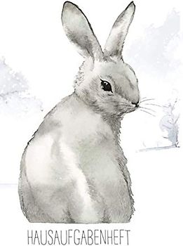 Hausaufgabenheft: mit grauem Kaninchen, ca. A5, für 1 komplettes Schuljahr