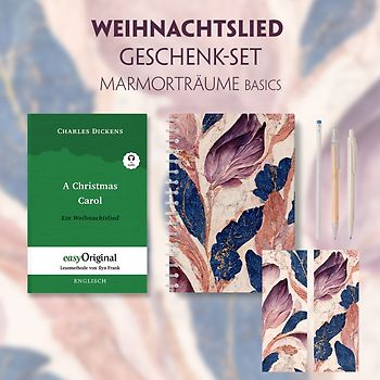 Ein Weihnachtslied Geschenkset (Softcover + Audio-Online) + Marmorträume Schreibset Premium