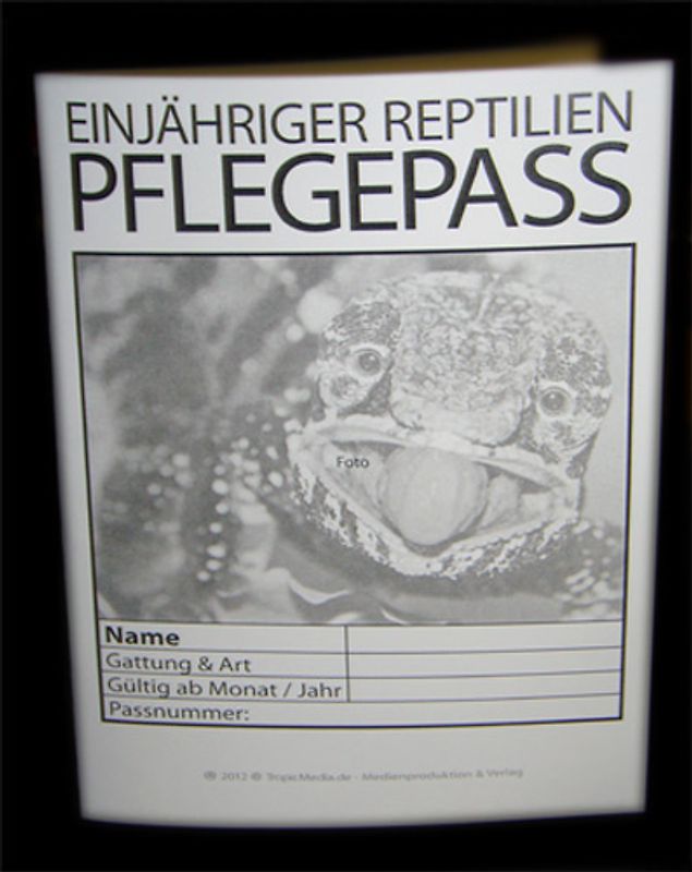 EINJÄHRIGER REPTILIEN PFLEGEPASS
