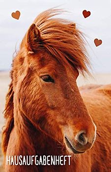 Hausaufgabenheft: mit braunem Pferd, ca. A5, für 1 komplettes Schuljahr