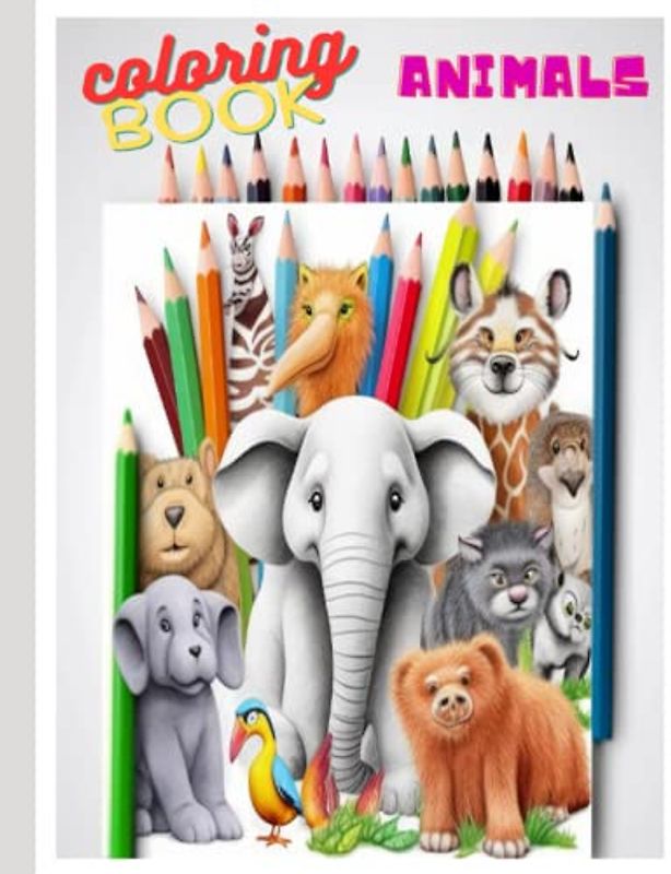 Animals cute coloring page