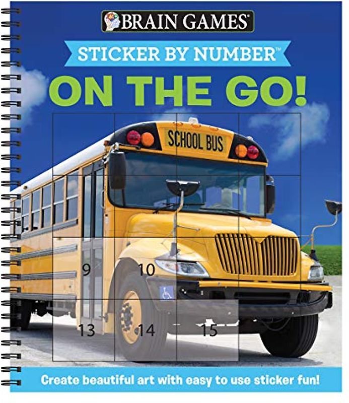 Brain Games - Sticker by Number: On the Go (Easy - Square Stickers)