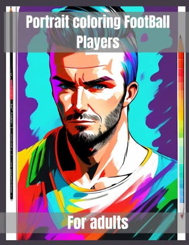 portrait coloring football players: 20 pages with intricate design