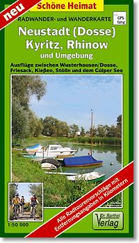 Radwander- und Wanderkarte Neustadt (Dosse), Kyritz, Rhinow und Umgebung