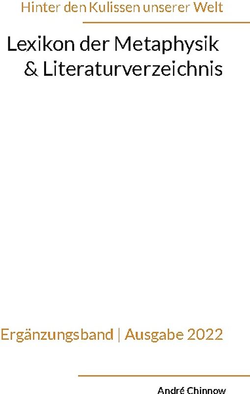 Lexikon der Metaphysik & Literaturverzeichnis