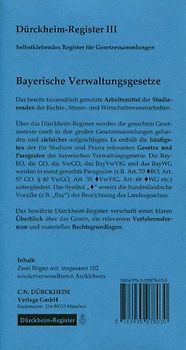 Ziegler Tremel: Landesgesetze Bayern (2008), 102 bedruckte Griffregister