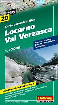 Locarno-Val Verzasca Wanderkarte Nr. 20, 1:50 000. Ascona, Brissago, Cimetta, Monte Tamaro, Cambarogno