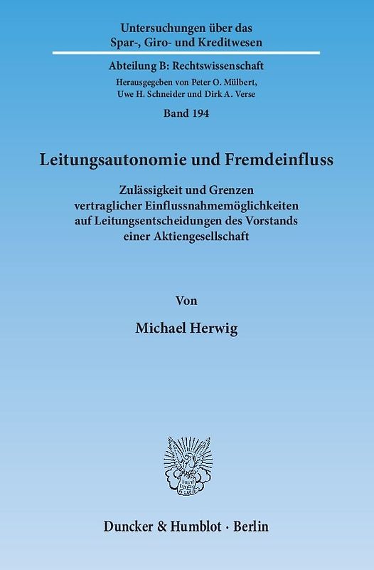 Leitungsautonomie und Fremdeinfluss.