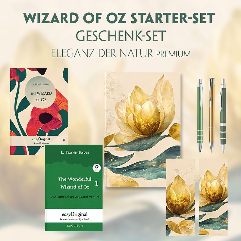 The Wonderful Wizard of Oz Starter-Paket Geschenkset 2 Bücher (mit Audio-Online) + Eleganz der Natur Schreibset Premium
