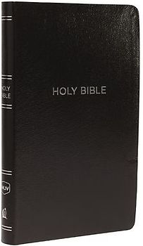 NKJV, Thinline Reference Bible, Leather-Look, Black, Red Letter Edition, Comfort Print