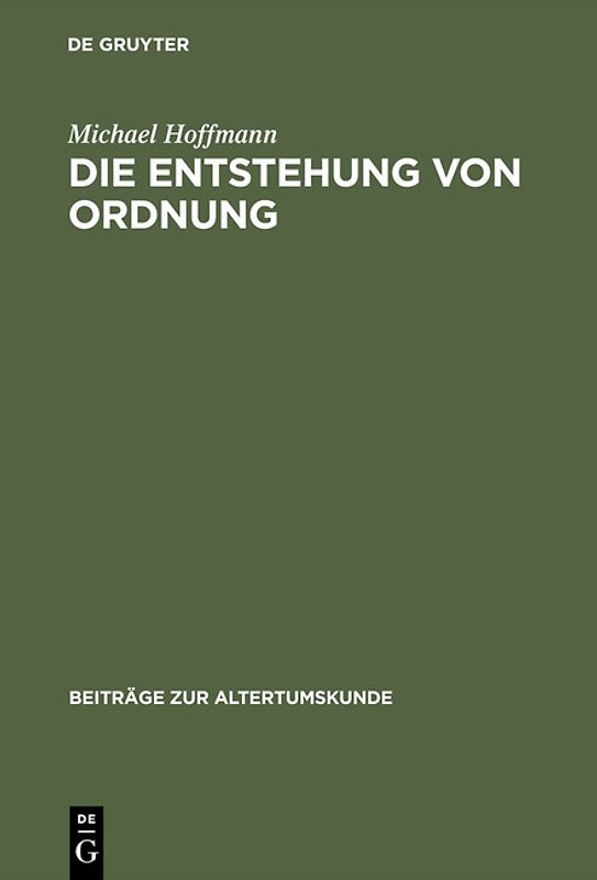 Die Entstehung von Ordnung