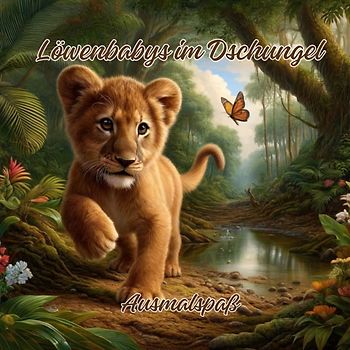 Löwenbabys im Dschungel