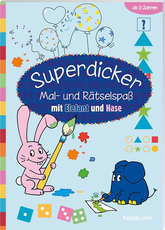Superdicker Mal-und Rätselspaß mit ELEFANT und HASE