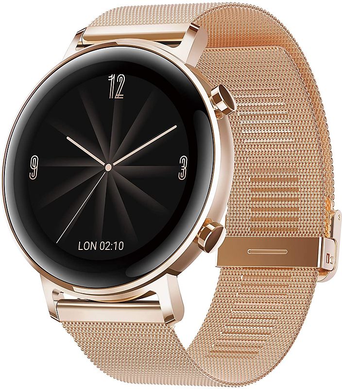 Huawei Watch GT 2 42 mm or titane bracelet en métal or