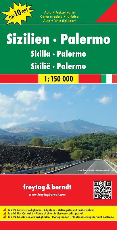 Sizilien - Palermo, Top 10 Tips, Autokarte 1:150.000