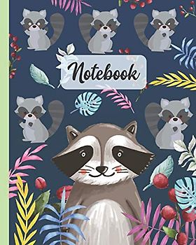 Notebook: Raccoon - Mammal Animals Diary & Journal , Book Gift Idea For Women Men Kids Teens Girls Boys Friends 8x10" 110 Pages