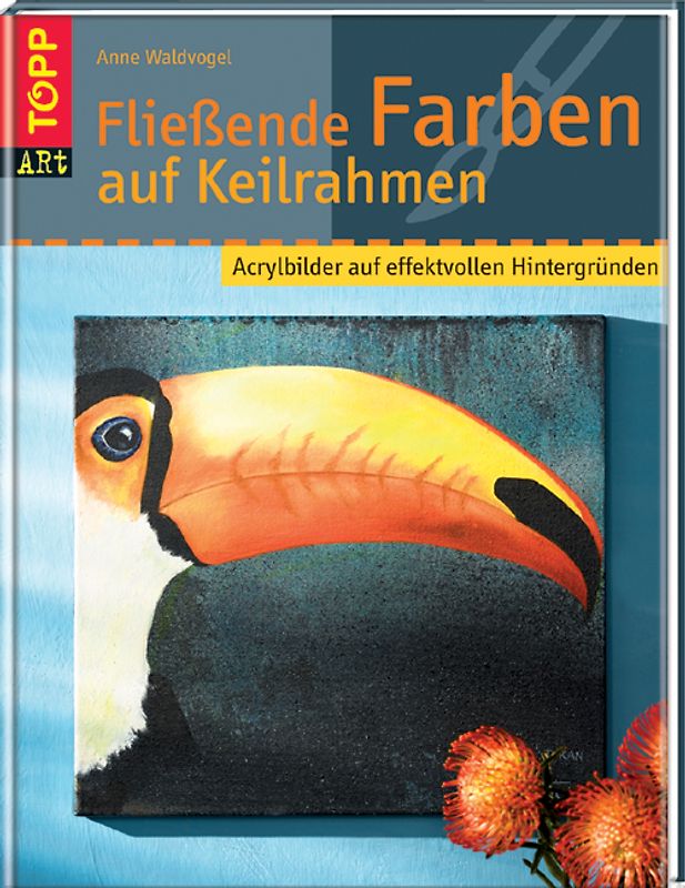 Fließende Farben auf Keilrahmen