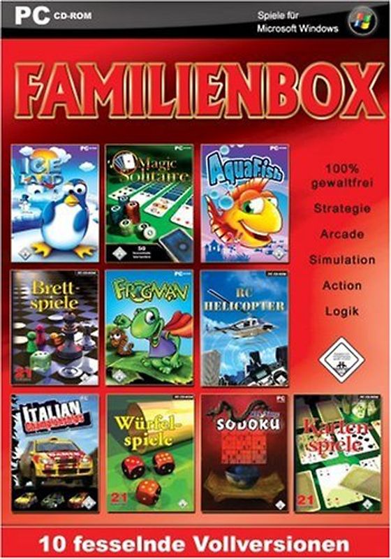 Familienbox CD-Rom 10 Spiele PC Spiele
