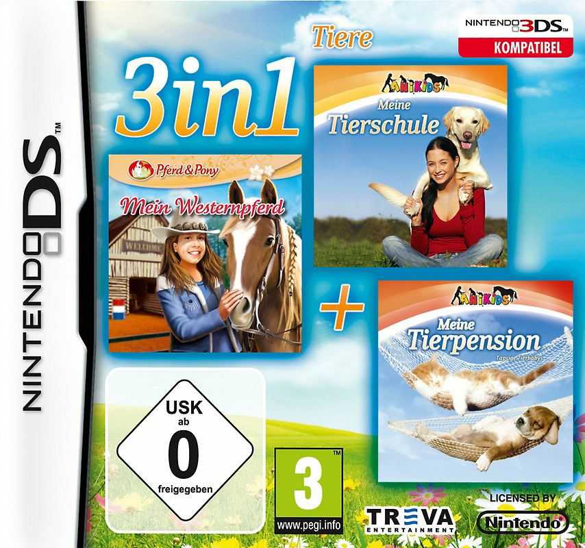 3 in 1 Tier: Meine Tierschule / Westernpferd / Meine Tierpension Nintendo DS