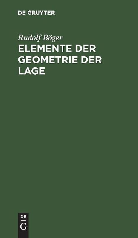 Elemente der Geometrie der Lage