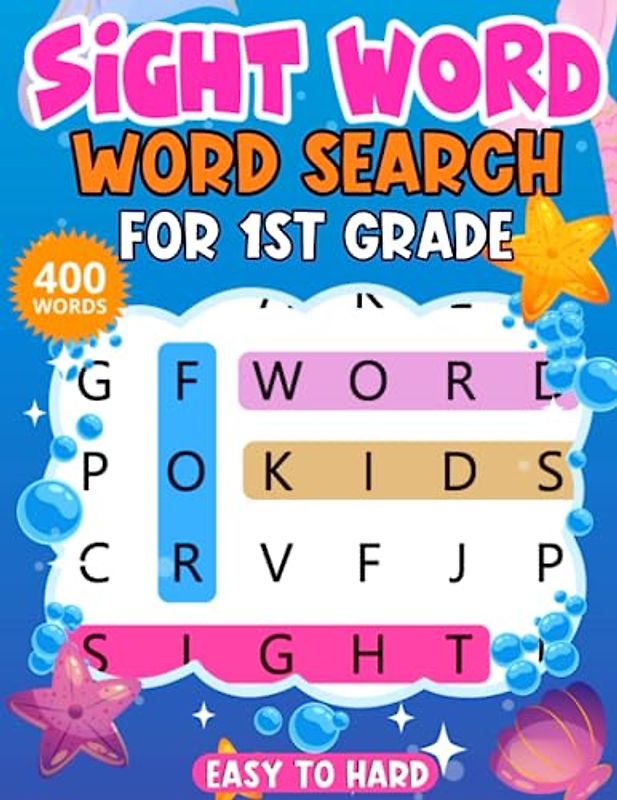 Sight Words Word Search For 1st Grade: High Frequency Word Activity Book for kids ages 4-6 (Mermaid Themed)