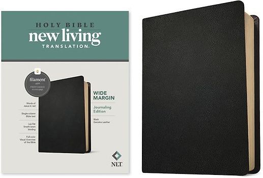 NLT Wide Margin Bible, Filament Enabled (Genuine Leather, Black, Red Letter)