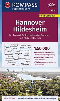 KOMPASS Fahrradkarte 3215 Hannover, Hildesheim 1:50.000