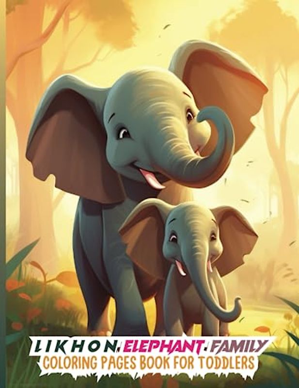 Likhon Elephant Family Coloring Pages Book for Toddlers