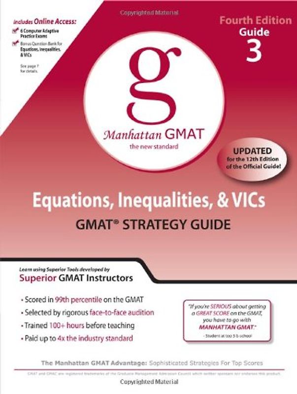 Manhattan GMAT: Band 3 - Equations, Inequalities & VIC's - Andrew Yang [5. Auflage 2010]